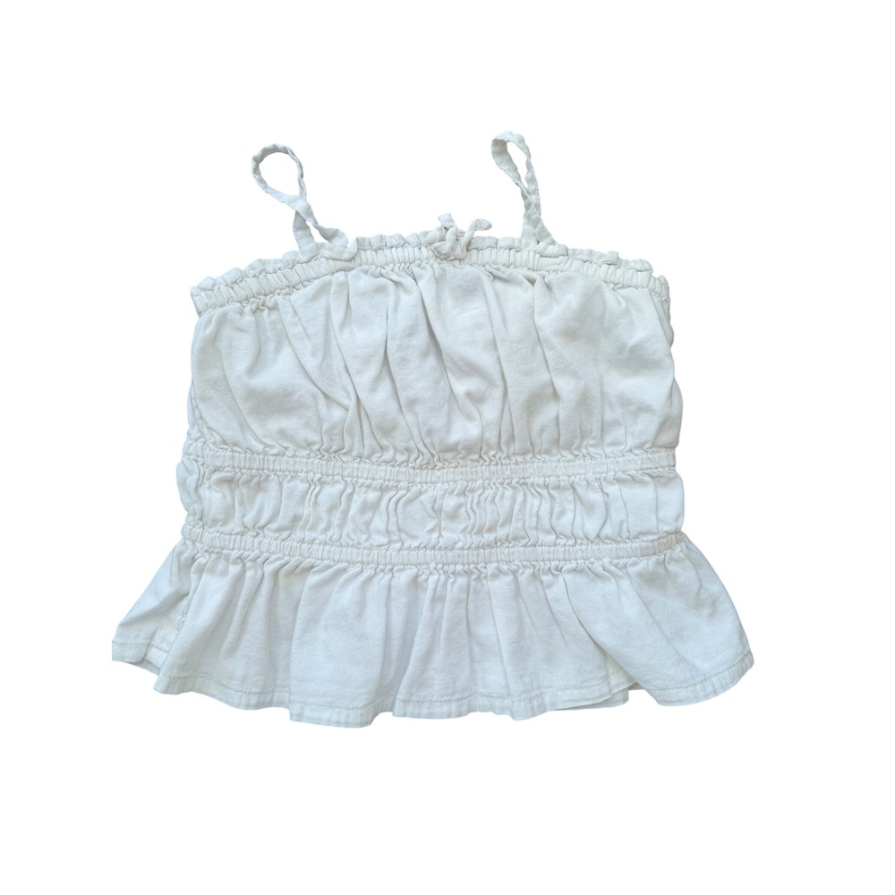 Old Navy Toddler Girls White Smocked Peplum Cami Top 5T Sleeveless Cotton Blend - Picture 1 of 3
